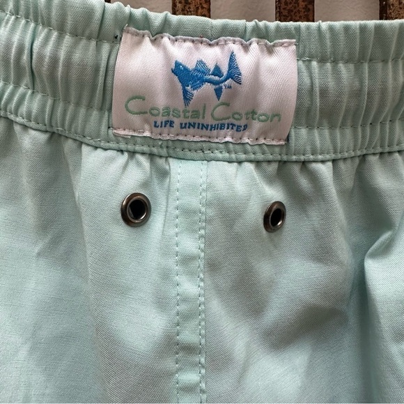 Coastal Cotton‎ Swimsuit Bathing Suit Beach Tropical Seafoam Green Men's LG - Picture 4 of 5